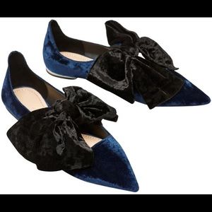 Zara Navy & Black bow flats